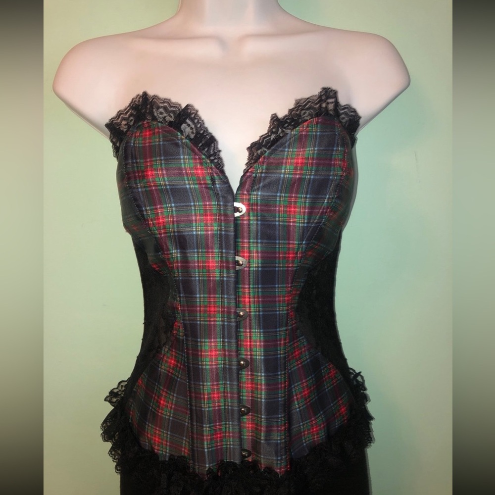 Sold out Adore Me Tartan Plaid Corset Size Medium